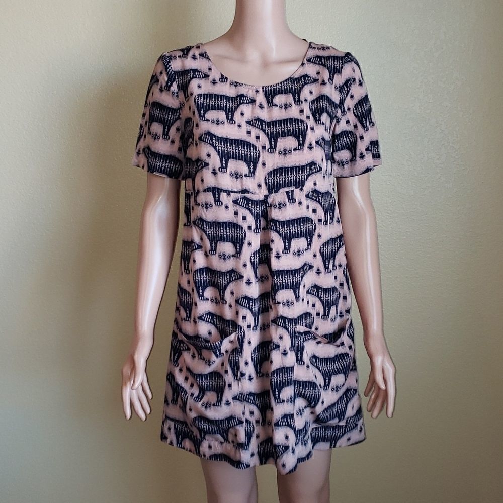Anthropologie Maeve Zola Polar Bear Print Sheath Dress Size 2